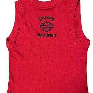 Harley-Davidson Women's Old English Red Tank Sleeveless Shirt Red Tank XS NWT